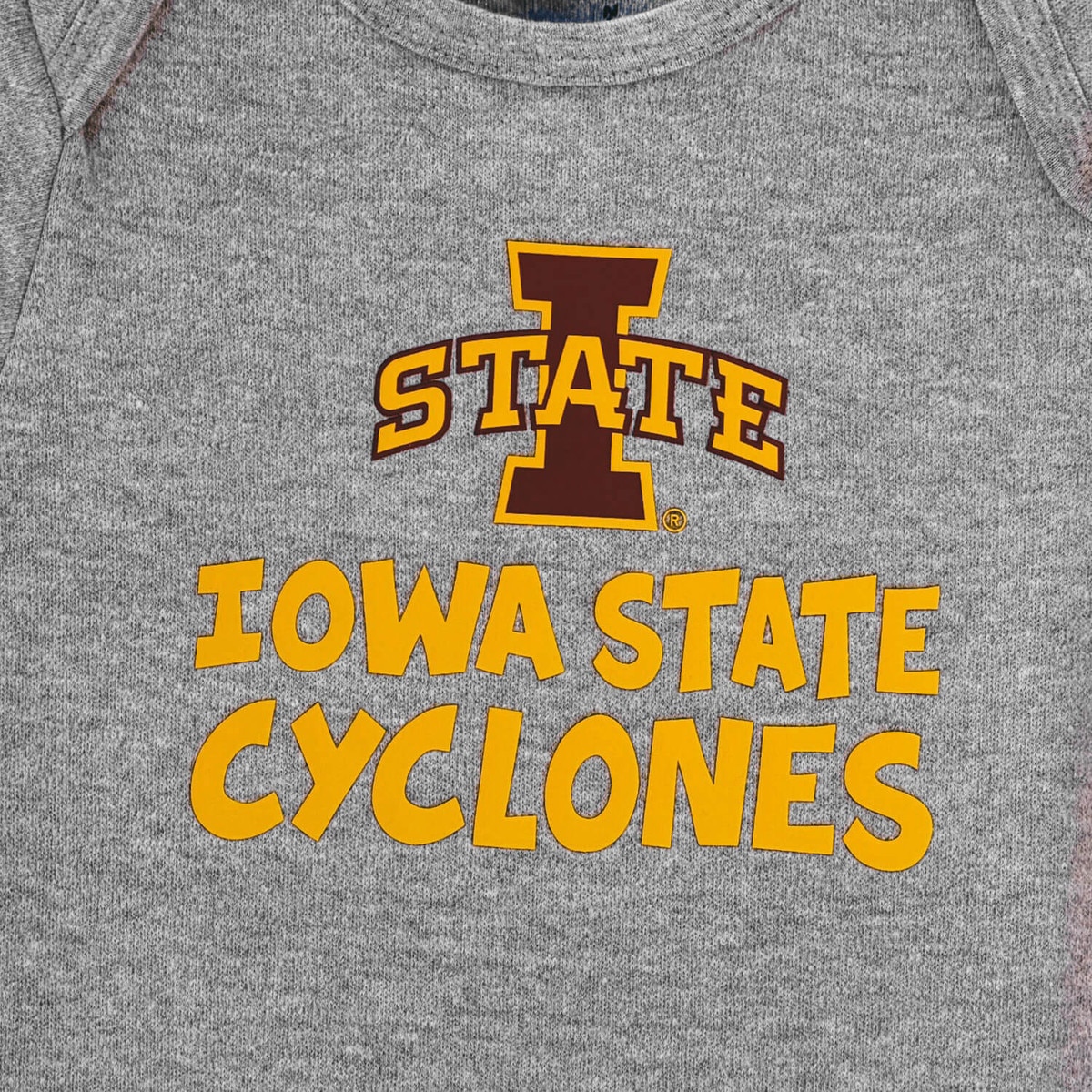 Creative Knitwear Infant Iowa State Cyclones Gray Bodysuit design close up